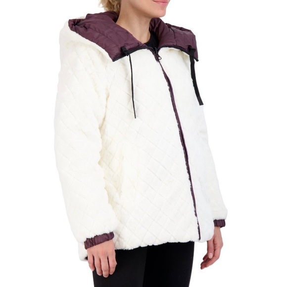 NWT Steve Madden Women’s Reversible Faux Fur Puffer Jacket Size: Women’s Medium - Picture 4 of 6